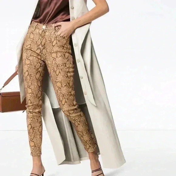 Frame Le High Skinny Crop Snake Jeans Sz 25 - Picture 1 of 13